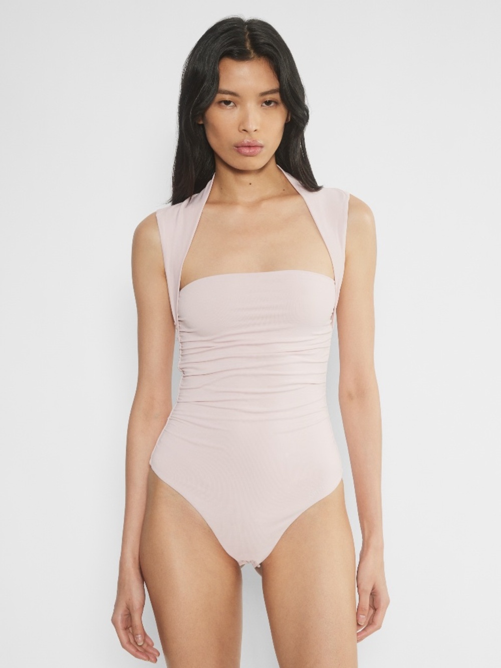 NWT ARITZIA Original Contour Flourish Square Neck Thong Bodysuit Bow Pink Medium